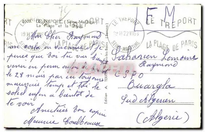 Le Tréport — A Praia e a Digue — A. Terrrier — Verso
