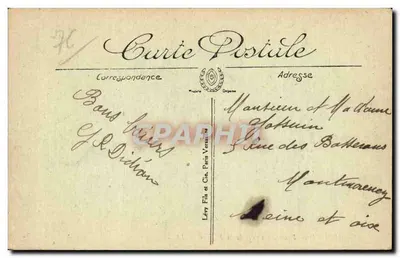 Le Tréport — Panorama z wysokiej skały — I.L. — Rewers