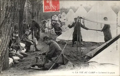 La vie au camp — La lettre à la paysse — Éditeur : Photo. Saint-Blaise, Alençon — n°13