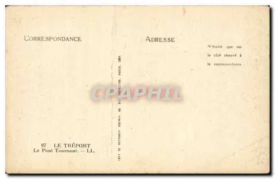 Most obrotowy — Le Tréport — Wydawca Levy & Neurding, Paryż — Rewers