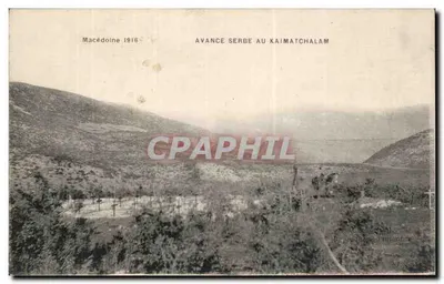Avanço sérvio no Kaimatchalam — Macedônia 1916 — editor K. Le Dayer