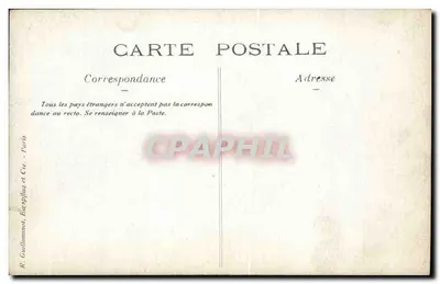 Grupo de bombeiros e de uma mulher diante de um edifício — R. Guillemanat, Paris — Verso