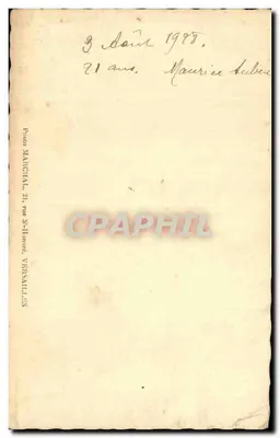 Retrato de um militar — 3 de Abril de 1918 — Foto Marchial, Versailles — Verso