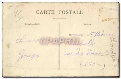 Le Tréport — Steamer vertrekkend in slechte weersomstandigheden — Coll A P n°27 — Achterkant