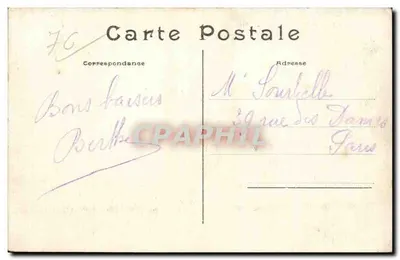 Tréport (Seine-Inférieure) — Efekty fal na plaży morskiej — L'Hirondelle, Paris, n°63 — Rewers