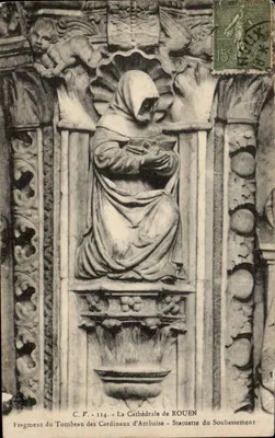 Estátua do Soubassement — Fragmento do Túmulo dos Cardeais d'Amboise — Catedral de Rouen
