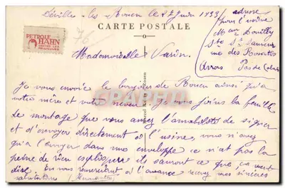 Rouen (S.-Inf.) — Le Pont Transbordeur — éditeur PETROLE HAHN — Verso