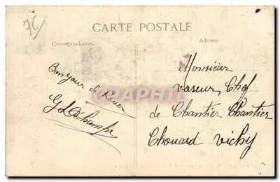 Rouen — Praça do Hotel de Ville - Rua da República e estátua de Napoleão — Editor E.P.D. n°10 — Verso
