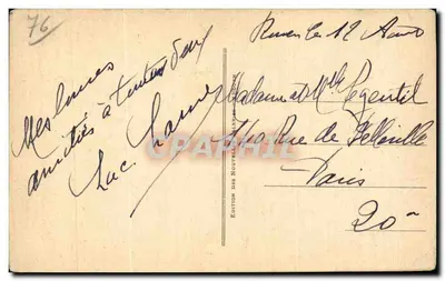 Rouen — Antiguas casas en la calle Saint-Romain — Edición de las Nuevas Cartas — Reverso
