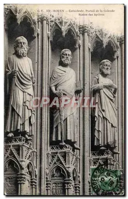 Rouen — Catedral, Portal da Calende, Estátuas dos Apóstolos — C.V. 572