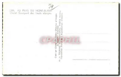 Chalé Savoyard — Terra do Mont-Blanc — G. ROSSAT MIGNOD — Verso