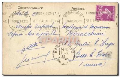 Thonon-les-Bains — Barco no Lago — LL — Verso