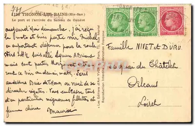 Thonon-les-Bains — Der Hafen und die Ankunft des Genfer Schiffs — Les Éditions d'Art Yvon — Rückseite