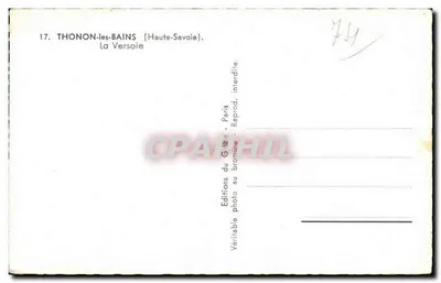 Thonon-les-Bains — A Versoie — Edições do Gibeu, Paris — Verso