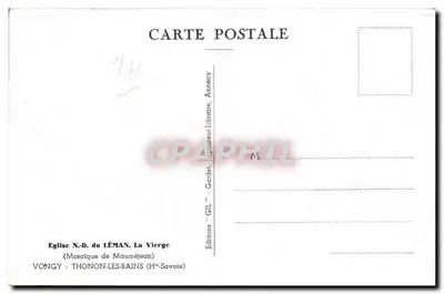 Notre-Dame du Léman — The Virgin — Church of Mauméjean — Editions GIL, Vongy — Back