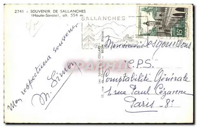 Sallanches — panoramiczny widok i zabytki — Wydawnictwo C. Cellard, n° 2741 — Rewers