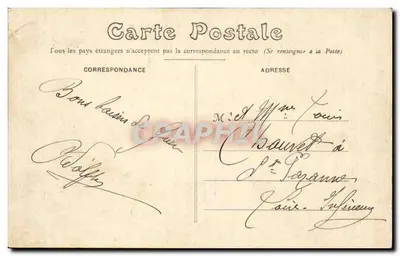 Guer (Morbihan) — A Prefeitura e a Praça — E. Mary-Roussellière, editora, Rennes — Verso