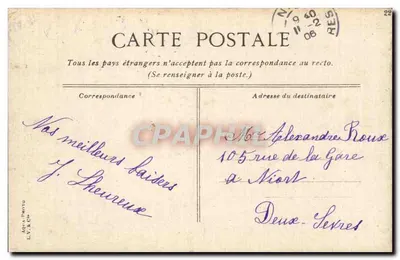 PARIS - A Estação de Trem — vista da fachada e da praça — editada por AQUA-PROTO — Verso
