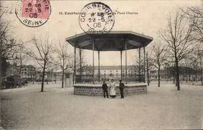 Courbevoie — O Kiosco e a Pátio Charras — Editor D.V. n°13