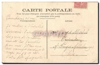 Courbevoie — O Kiosco e a Pátio Charras — Editor D.V. n°13 — Verso