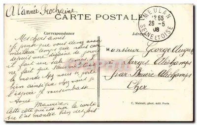 Hardricourt — Vista Geral, tomada da rua dos Godeurs — C. Malcult, fot. edit. Paris — Verso
