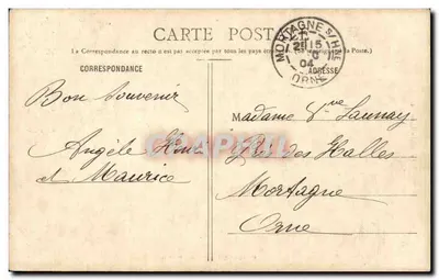 Mujer con sombrero de volantes — La Coiffe Angévine — Louis Papin (Paul Pionis) — N° 82 de la Colección G. L. D. de Nantes — Reverso