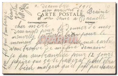 Braine (Aisne) - Rue principale — editor Marjolet, série 2 — Verso