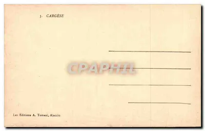 Cargèse — luchtfoto van het dorp en de kerk — Les Editions A. Tomasi, Ajaccio, n°3 — Achterkant