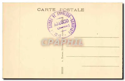 Cadeira em que nasceu Napoleão — (15 de Agosto de 1769) — A. Tomasi — Verso