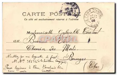 Camp d'Avor — A Enfermaria — Coleção A. R., Bourges — Verso