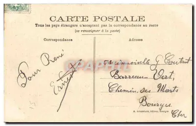 Camp d'Avor — O Posto — A. Auxenfans, Bourges — Verso