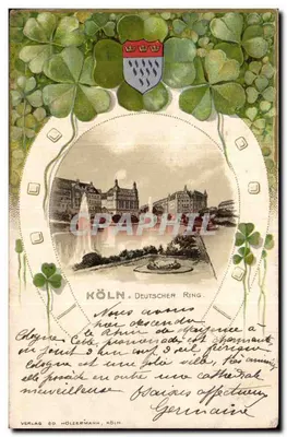 Köln, Deutscher Ring — Ansicht des Rheins und der Kathedrale — Verlag Ed. Hölzermann, Köln