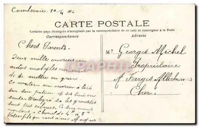 Courbevoie — Quai do Porto — D.W.D. — Verso