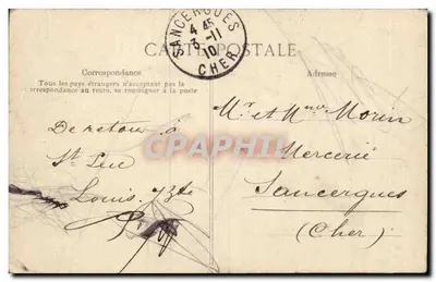 Bilhete postal antigo Saint Leu Taverny En foret L'entree de l'ermitage — Verso