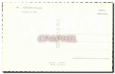 Foitiers (Vienne) — O Hotel de Ville — Edições Saby — Verso