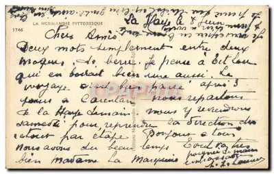 Kobieta nosząca duży garnitur na głowie — Ah ! la mode ! me vaiyoux aveux des cotillons qui lieraient les jambes. — Éditions La Normandie Pittoresque, n° 1746 — Rewers