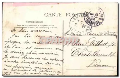 Saint-Calais — Les Halles — Éditeur E. Le Doley, Paris — Verso