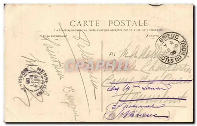Bilhete postal antigo Pellevoisin Uma vista aérea — Verso