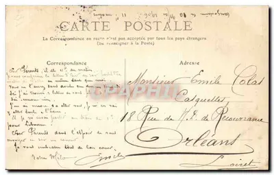 Angoulême - A Postagem — Editor: Sociedade Anônima das Cartas Postais Francesas, n°21 — Verso