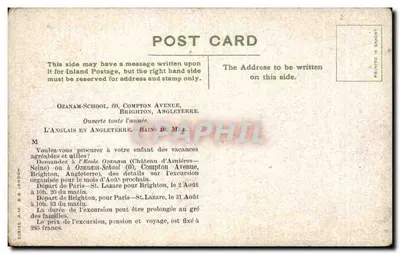 Kings Road, Brighton — Automobil Club et Old Ship Hotel — éditeur inconnu, série A-10 — Verso