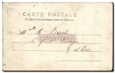 Bilhete postal antigo Yerres Vista do castelo por volta de 1800 — Verso