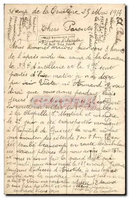 Camp de La Courtine (Creuse) — Refeição e o Campamento dos Oficiais — L. Baron, Galeries — Verso