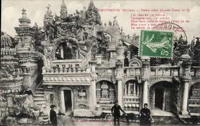Haüterives (Drôme) — Palácio Ideal (fachada Oeste n° 2) — Cheral, autor do Palácio