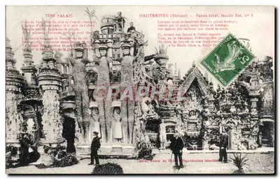 Hauterives (Drôme) — Palácio Ideal, fachada Leste, n°1 — Chastel, autor do Palácio