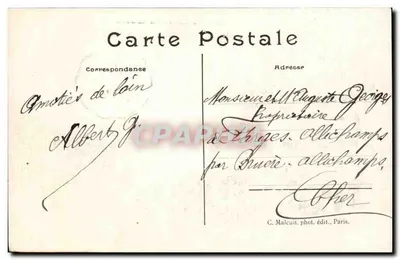 Meulan (S.-et-O.) — Hotel de Ville, Poste e Halle — C. M. — Verso