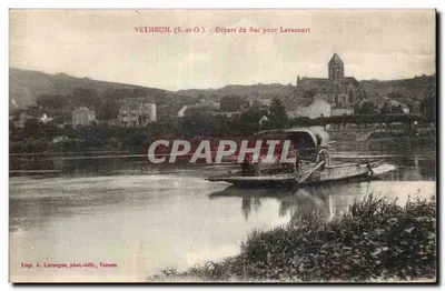 Vétheuil (S.-et-O.) — Partida do Barco para Lavacourt — Imp. A. Laturgues, fot.-édit. Verneuil