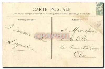 Bilhete postal antigo Meulan Rue Gambetta — Verso