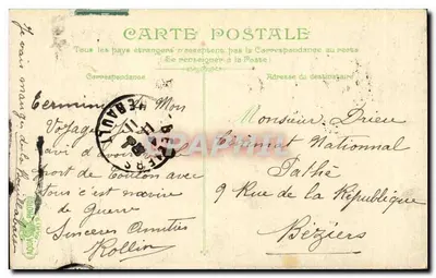 Les Salettes, margem do mar e Restaurante — Carqueiranne — editor L. V. A. C. n° 3571 — Verso