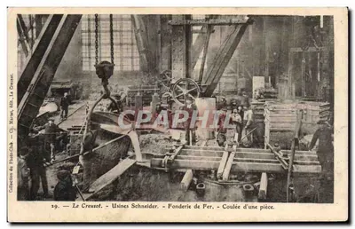 Le Creusot — Usinas Schneider — Fundição de uma peça — Coleção do Photo-Club, Ch. Marlet, Adit, Le Creusot