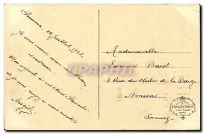Péronne (Somme) 1919 — Kościół św. Jana — wyd. Pani Dollé, papierkarnia — Rewers